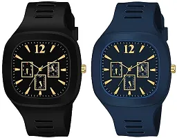 New Man's Square Dial Analog Watch (Pack of 2)-thumb2