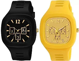 New Man's  Square Dial Analog Watch (Pack of 2)-thumb2