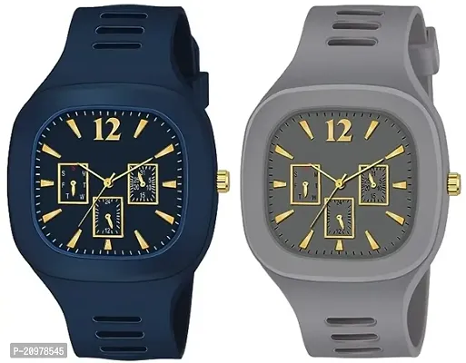 New Mans Analog Square Dial Watches (Pack of 2)