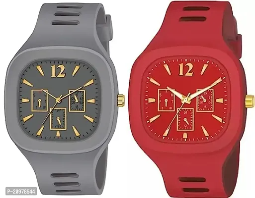 New Mans Analog Square Dial Watches (Pack of 2)