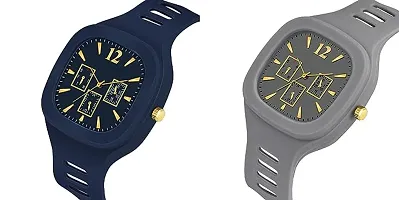 New Mans Analog Square Dial Watches (Pack of 2)-thumb1
