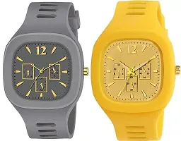 Classic Square Dial Watch Analog Watch For Mans  Boys (Pack of 2)-thumb2