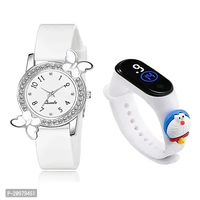 New Girls Butterfly Watch With Toy M2 Band Watch For Kids (Pack of 2)-thumb0