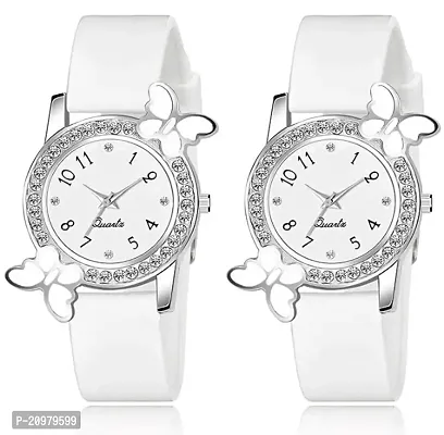 New Girls Butterfly Analog Watch (Pack of 2)-thumb0