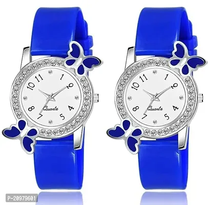 New Girls Butterfly Analog Watch (Pack of 2)