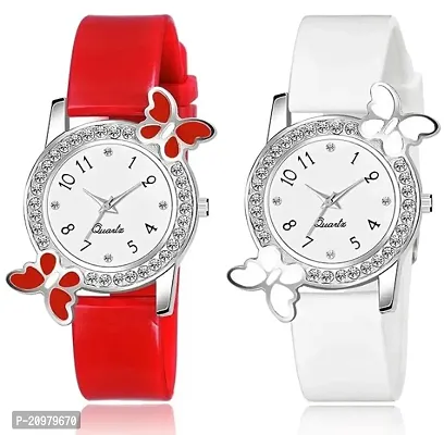 Gorgious Butterfly Watch Strap Attractive  Fancy Wrist Types Girls and Woman Watch - For Women Professional Looking ,Party Wear ,Fashionable Watch Analog Watch - For Girls (Pack of 2)