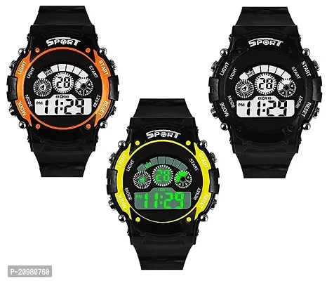 New Kids Digital 7 Lite Watch For Unisex (Pack of 3)-thumb0