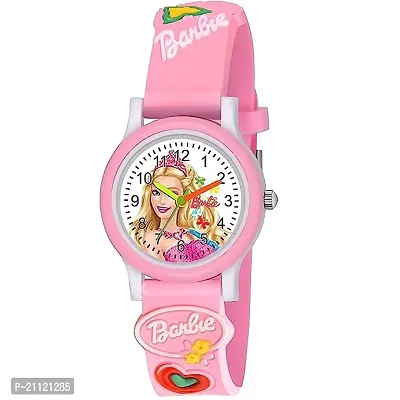 Stylish Pink Barbie Analog Watch For Kids Girls (Pack of 1)-thumb0