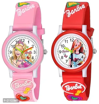 New Analog Barbie Watch For Kids Girls (Pack of 2)