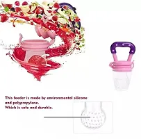 Baby Food and Fruit Feeder Cum Nibbler with Ergonomic Handle BPA Free Soft Silicon Pacifier Teether for Baby BPA Free Hygenic  BPA Free Baby Nibbler Feeder Nipple with Cover, Pack of 2-thumb2