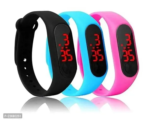 Unique Digital Band Wrist Watch For Kids (Pack of 3)