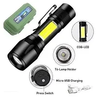 Mini Rechargeable Pocket Light Zoom COB USB Charging Led Water Proof Torch (Pack of 2)-thumb2