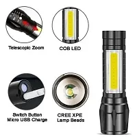 Mini Rechargeable Pocket Light Zoom COB USB Charging Led Water Proof Torch (Pack of 2)-thumb3
