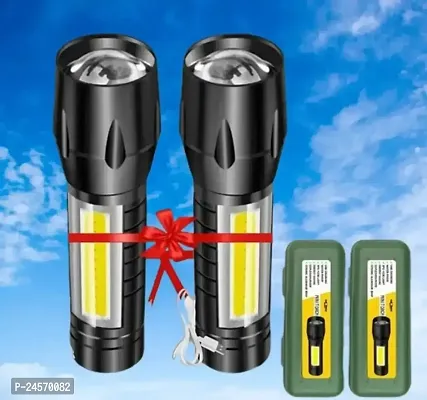 Mini Rechargeable USB Charging Flash Lights Pack of 2-thumb0