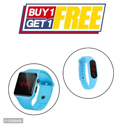 Square LED Digital Watch With Band Wrist Watch For Kids (BUY 1 GET 1 FREE)-thumb0