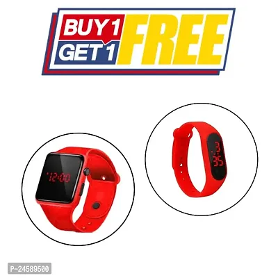 Square LED Digital Watch With Band Wrist Watch For Kids (BUY 1 GET 1 FREE)
