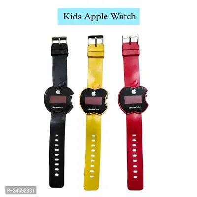 Latest Digital Apple Cut Shape Watch For Kids (Pack of 3)-thumb0