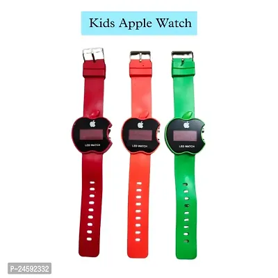 Latest Digital Apple Cut Shape Watch For Kids (Pack of 3)-thumb0