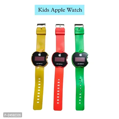 Latest Digital Apple Cut Shape Watch For Kids (Pack of 3)