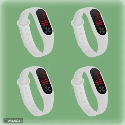 Latest White M2 Wrist Band Watch For Kids Combo of 4