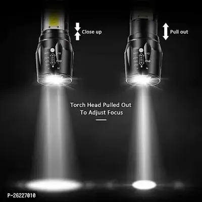 Mini Rechargeable Pocket Torch Light Super Bright Zoom COB USB Charging Torch Led Flashlight Water Proof Torch (Black : Rechargeable)-thumb2