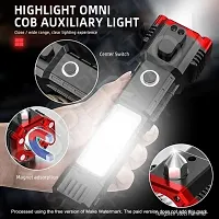 7 mode torch light Portable Rechargeable Torch LED Flashlight Long Distance Beam Range with Power Bank, Hammer and Strong Magnets,Window Glass and Seat Belt Cutter-thumb1