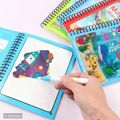 (Pack of 1) Reusable Magic Water Quick Dry Book Water Coloring Book Doodle with Magic Pen Painting Board for Kids, Children Education Drawing Pad-thumb4