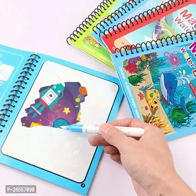 Magic Water Book for Kids Drawing Book (Random Design  Assorted Color, 4 Book and 4 Magic Pen)-thumb4