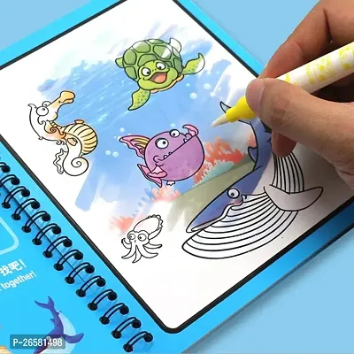Water Magic Books | PACK OF 4| Unlimited Fun with Drawing for Kids | Chunky-Size Water Pen |Reusable Water-Reveal Activity Pad, as Birthday Return Gift-thumb4