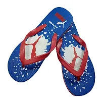 Stylish Printed Rubber Blue Slippers For Men-thumb1