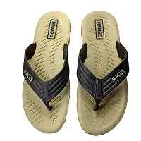 Stylish Printed Rubber Beige Slippers For Men-thumb2