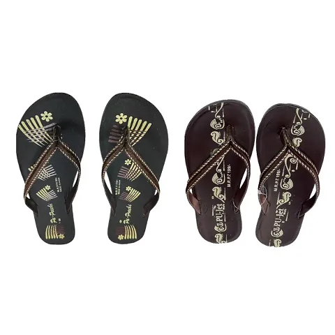 women stylish fashion daily use combo slippers flip flop