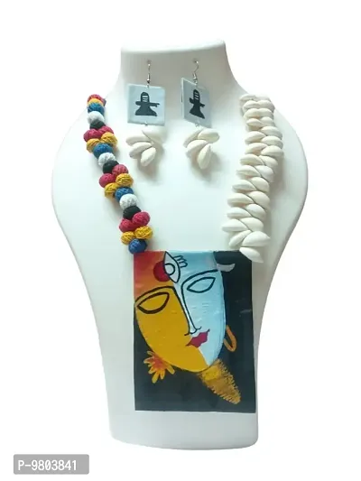 handmade fabric shiva necklace set
