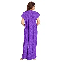 HOMEZILLA Women's Cotton Printed Maxi Nighty (Freesize) , Multicolour-thumb1