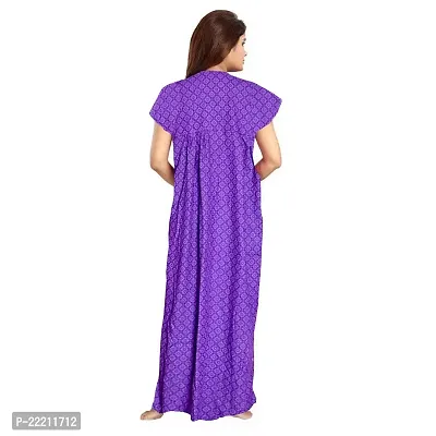 HOMEZILLA Women's Cotton Printed Maxi Nighty (Freesize) , Multicolour-thumb2