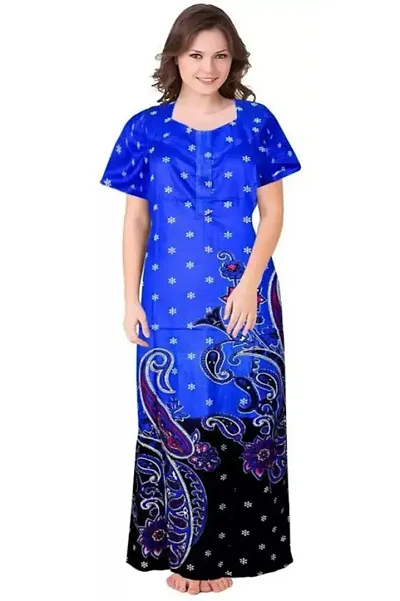 Womens Cotton Printed Nighty/Night Gowns