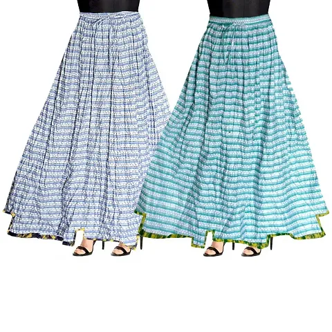 Printed Maxi Skirt for Women Combo of 2
