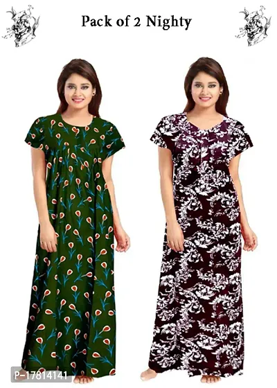 Pack of 7 Indian Women Cotton Printed Night Gown Nighty Combo Pack