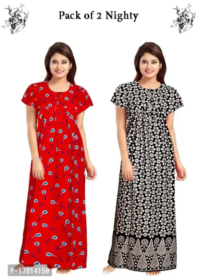 Indian Handicraft Cotton Women/Girls Night Gown/Nighties/Night Wear Casual  Free Size Combo-Pack