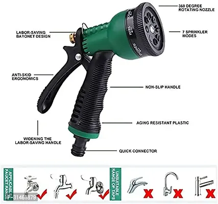 Water Spray Gun for Gardening, Flower, Plant, and Lawn Watering, and Bike Car Washing Portable Power Sprayer Garden Hose Nozzle Pipe Connector-thumb5