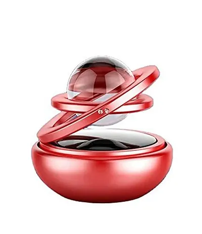 SEMAPHORE Solar Car Aromatherapy Essential Oil Diffuser, 360?Double Ring Crystal Rotating Design, Car Perfume Compatible with-All Vehicles,Home,Office