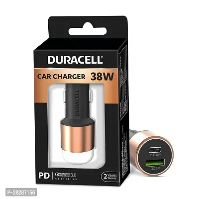 Duracell 38W Fast Car Charger Adapter With Dual Output. Quick Charge,-thumb0