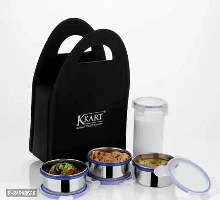 Kkart Stainless Steel Lunch Box - Tiffin Box With Bag For Office Use, Student, Women, Men Lunch Boxes