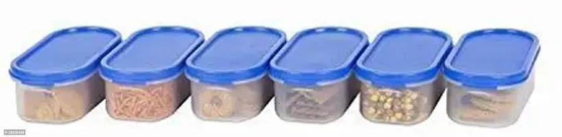 Kkart Oval Kitchen Storage Container with plain lids for Rice Dal Atta Cereals Snacks 500 ml capacity set of 6