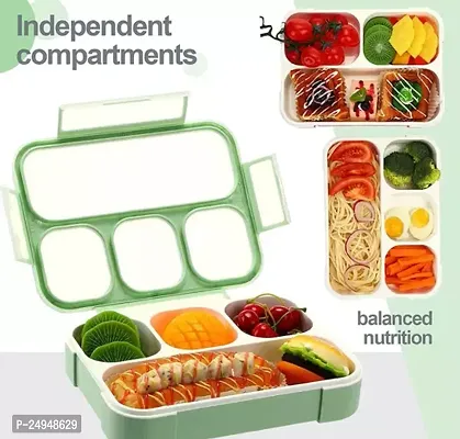 Kkart 4 Compartment Cute Lunch Boxes Leakproof | Ideal Portion Containers, Bpa Free Snack Bento Boxes | Lunch Containers For Adults Microwave Safe