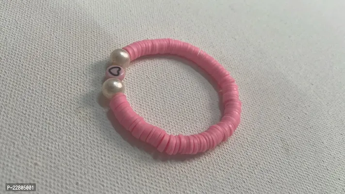 Girls Natural Beads Crystal Beads Bracelet Round Shape Pink for Healing and Crystal Healing-thumb0
