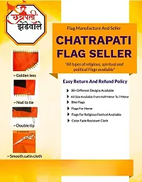 2 Meter (40*60 inch) BIG BHAGWA FLAG OF CHATRAPATI SHIVAJI MAHARAJ SEATING ON HORSE-thumb1