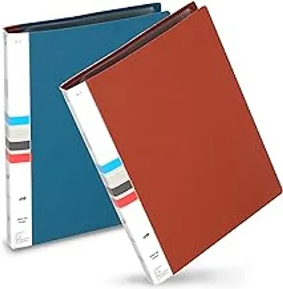 2 Pack 20 Pockets Bound A3 Size Presentation Display Book Portfolio File Folder Presentation Binders With Plastic Clear Sleeves Document Organizer For School Office (Assorted Color)