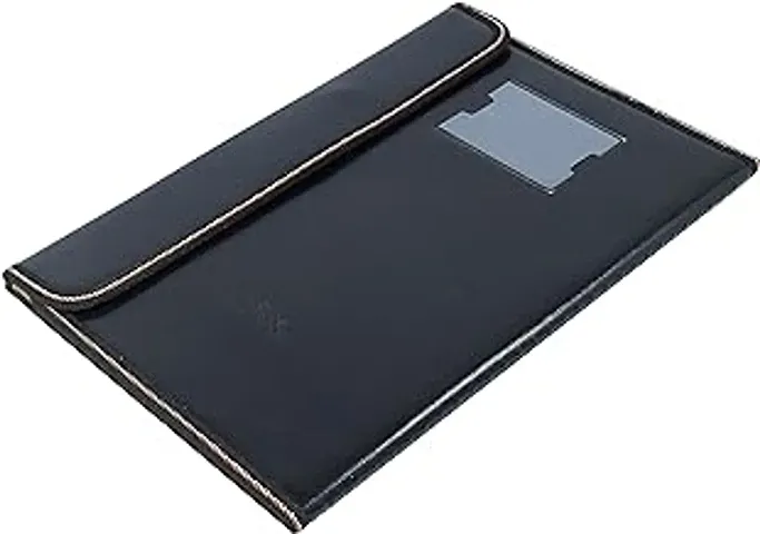 Pu Leather Multipurpose Document 20 Sleeves File Folder For Certificate A4 Size Executive Document Organizer File - Black