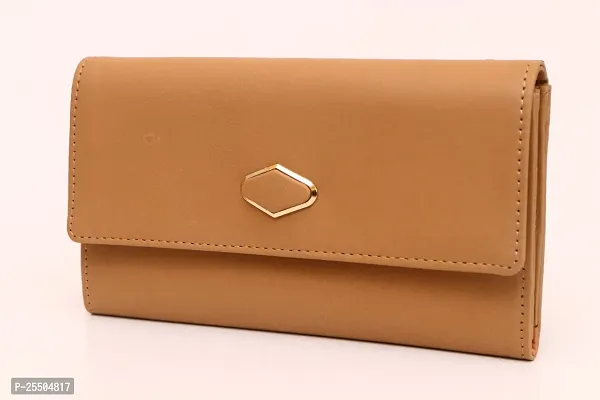 Stylish Tan PU Solid Handbags For Women